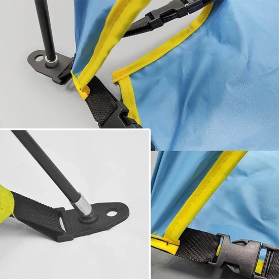 Stemily Strandtent - Pop Up Systeem - 3 tot 4 Personen - Incl Zandzakken, Touwen, Haringen & Draagtas - 210 × 210 × 130cm van Stemily — afbeelding 2