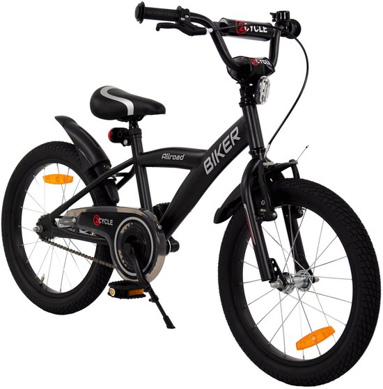 2Cycle Biker kinderfiets 18 inch (5 tot 7 jaar) voor jongens zwart — afbeelding 2