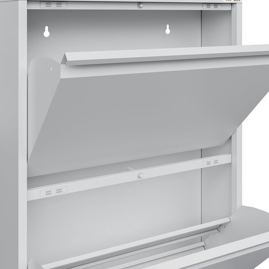 VEEHAUS® - Paplet - Praktisch Schoenenrek -Schoenenrek grijs - Schoenenrek met 2 Niveaus - Schoenenkast grijs - Schoenenrek metaal industrieel - Metaal - 50 x 70 x 15cm -Grijs
