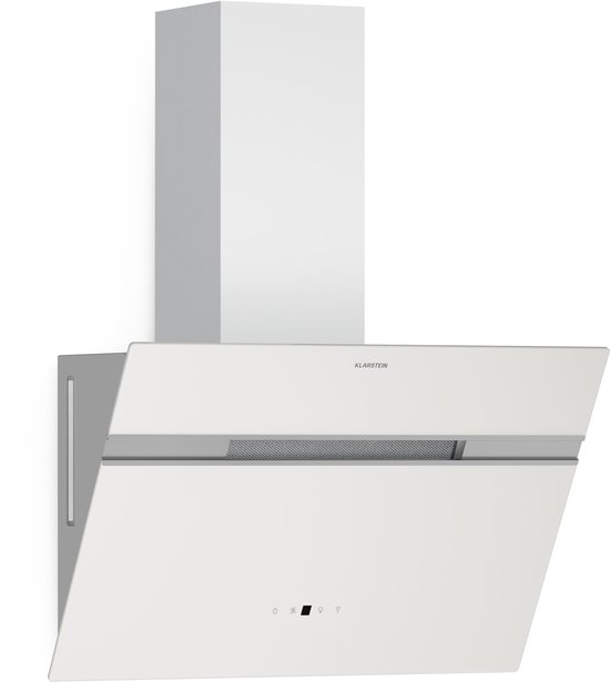 Klarstein Alina Afzuigkap - 60cm Slimme Bediening, 600 m³/h Luchtstroom, A-Energie-efficiëntie, LED-verlichting, Stil 52 dB, Afvoer & Recirculatie, Inclusief Koolstoffilters, Wit