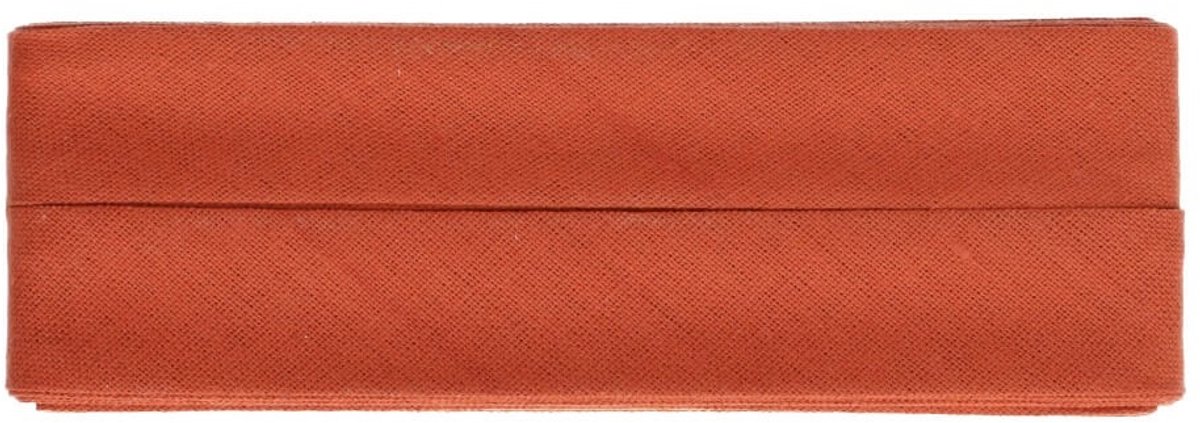Biaisband katoen 12mm breed - lengte 5 meter - kleur roest 635/973