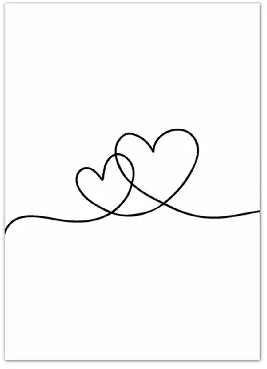 Canvast poster - Liefde - poster - Hart poster - Poster woonkamer - poster liefde - hartjes poster - i love you - vintage - woondecoratie poster - Trendy