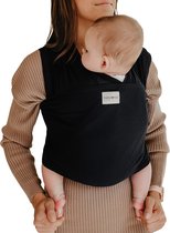 Babylonia Baby Carriers TRICOT-SLEN COOL Écharpe De Portage, Sans Noeud, 100 % Coton Biologique, Porte Bébé De La Naissance Jusqu'à 15 Kg, Couleur Black