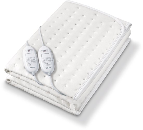 Beurer TS 26 XXL Dubbele Elektrische Onderdeken – 2 Persoons – 2 Warmtezones met 2 Schakelaars – 3 Warmtestanden – Ademend Fleece – Wasbaar – 150x140 cm – BSS Veiligheid – 5 Jaar Garantie