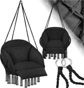 Bol.com tectake® Hangstoel - Hangende schommel met dikke kussens en kwastjes - Boho hangmand - Hangstoel met frame voor tuin bal... aanbieding