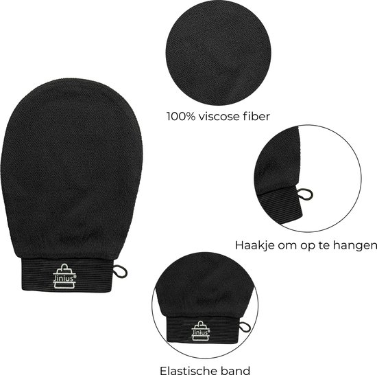 Jinius ® - Exfoliating glove - Scrub Handschoen - Scrub - Verwijderd Fake Tan - Dode Huidcellen - Zachte Huid