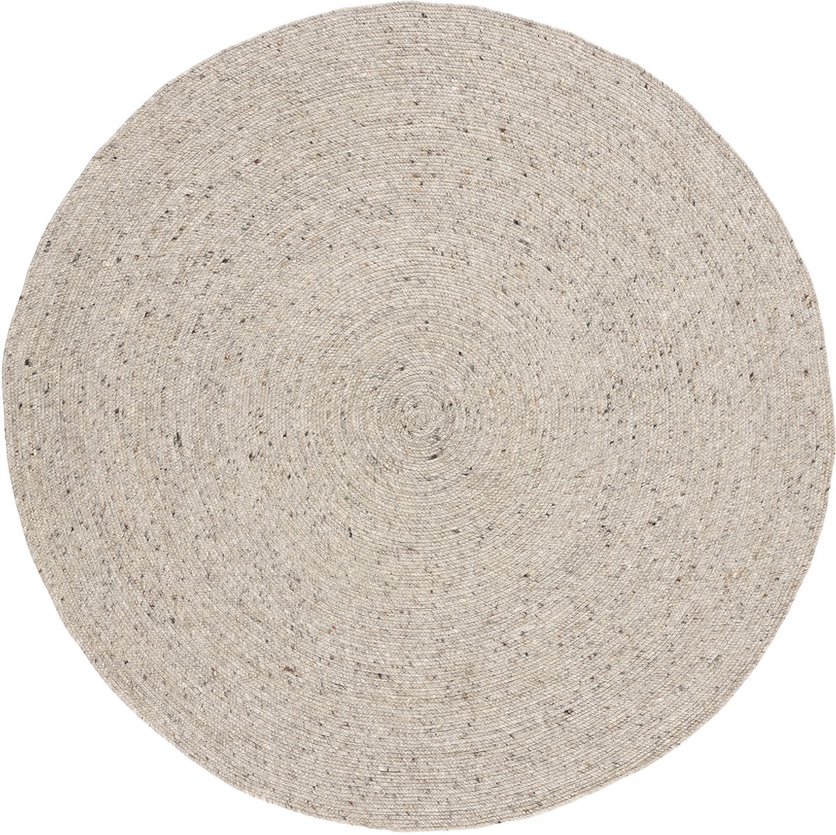 Lino Alba Rond Vloerkleed Taupe Ø 200cm - Handgeweven - Wollen Luxueus Tapijt - 100% Viltwol - 12mm dik - 2,8kg/m² - Tapijt Woonkamer - Laagpolig vloerkleed - Tapijt Slaapkamer - Tapijt Eetkamer