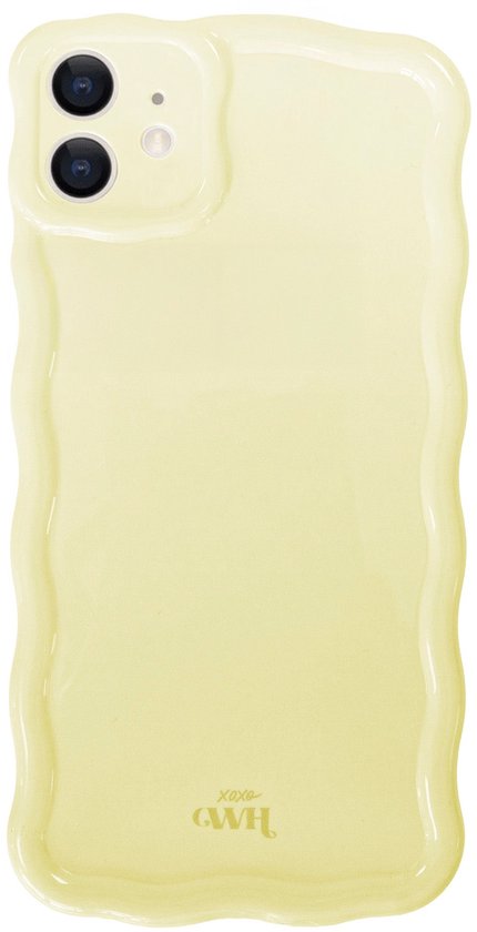 Foto: Xoxo wildhearts glossy wavy case buttercup telefoonhoesje geschikt voor iphone 11 golvend hoesje glimmende silicone case met golven vlekbestendig camerabescherming beige