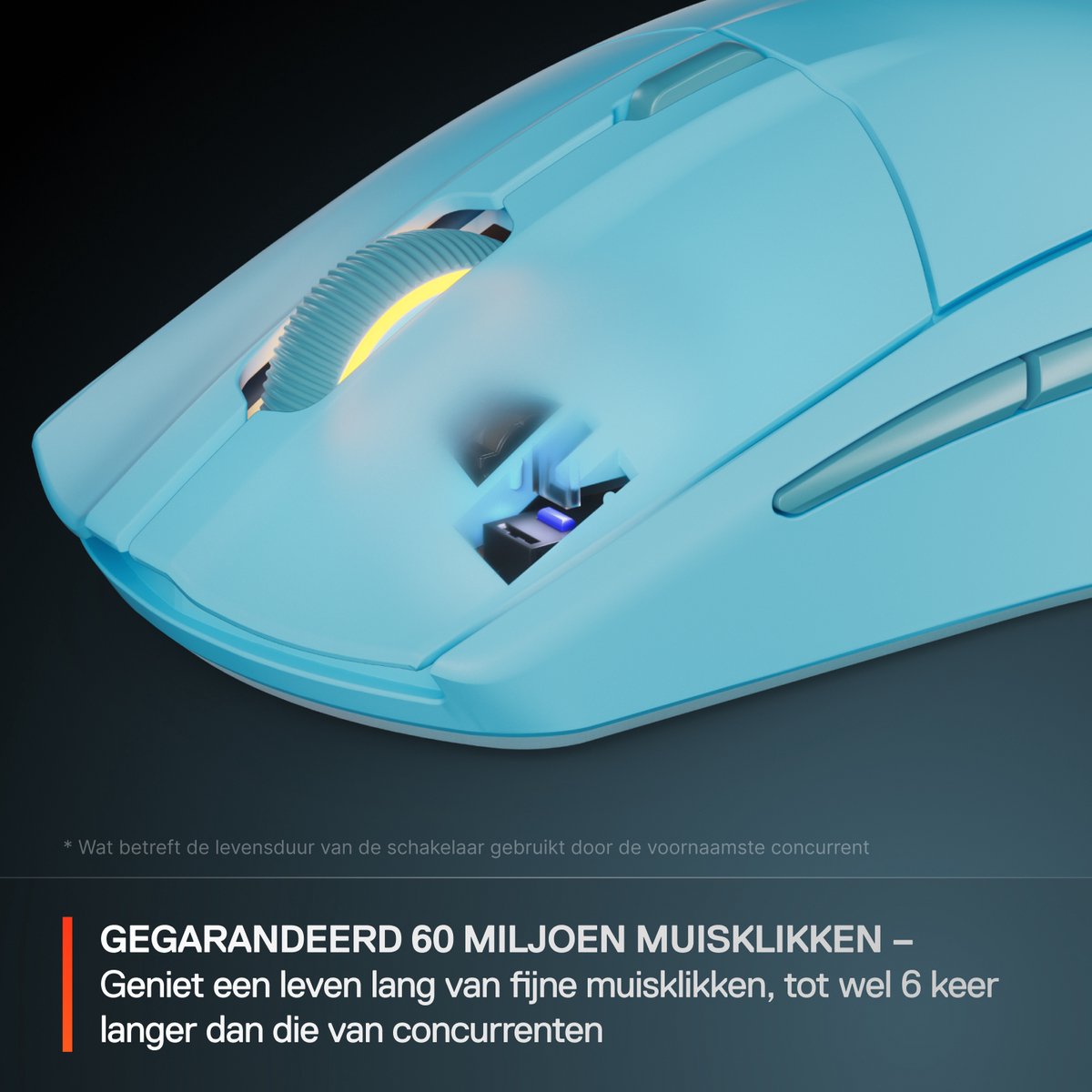 SteelSeries Rival 3 Wireless Gen 2 Draadloze Gamingmuis - Aqua - 2.4Ghz & Bluetooth - 18.000 DPI - 200 uur accu thumbnail 6