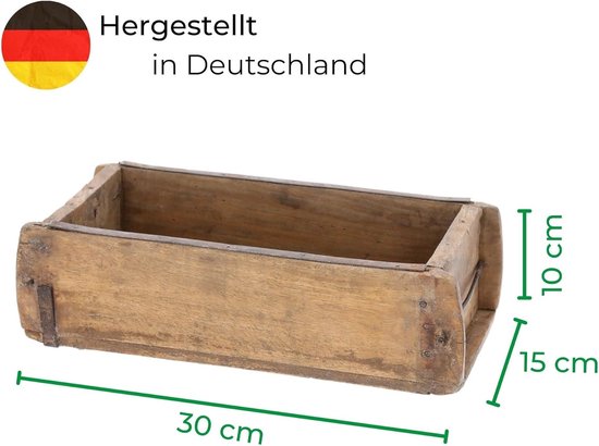 Novaliv 5 x houten kist vintage zwart 30 x 15 x 10 cm oude baksteenvorm hout EEN KAMMER multifunctionele kist van gerecycled oud hout elke vorm uniek - geschenkdoos