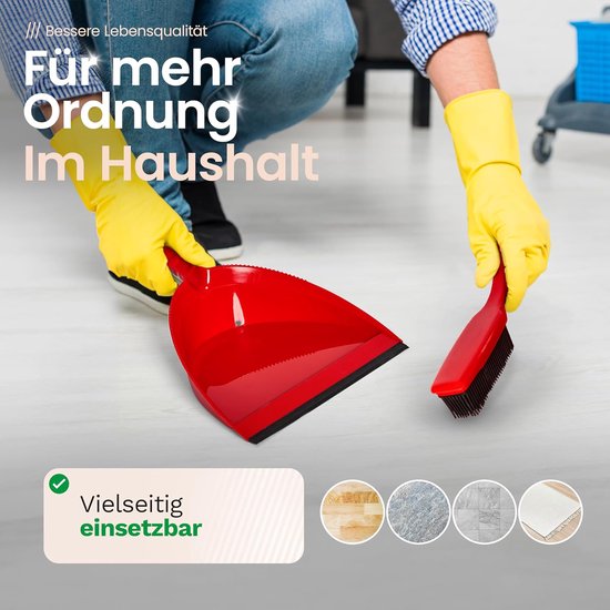 Novaliv rubberen bezem met steel voor in het stopcontact & veegset kappersbezemset rubberen knopbezem hondenhaarverwijderaar parketbezem voor binnen tapijtbezem vloertrekker huishoudbezem wonderbezem — afbeelding 5