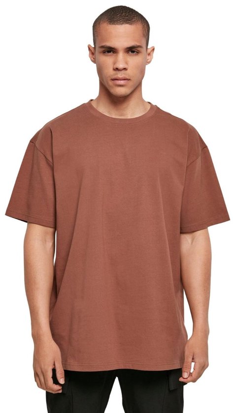 Basic T-shirt voor heren, oversized, retro, gewassen bovenstuk, katoen, oversized, uniseks, modieus, hiphop, vintage T-shirts, beige, M
