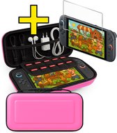 Hoes Geschikt voor Nintendo Switch 2 Case Hoesje Met Screenprotector - Bescherm Hoes Geschikt voor Nintendo Switch 2 Hoes Hard Cover - Roze