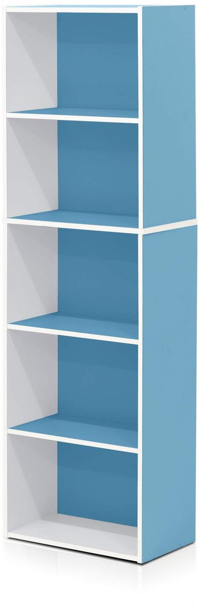 Ibenzoa Stijlvolle Omkeerbare 5-Traps Boekenkast met Open Planken voor Elke Ruimte blauw