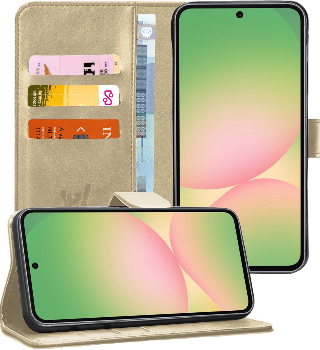 Hoesje geschikt voor Samsung Galaxy A56 / A36 - Portemonnee Book Case Goud