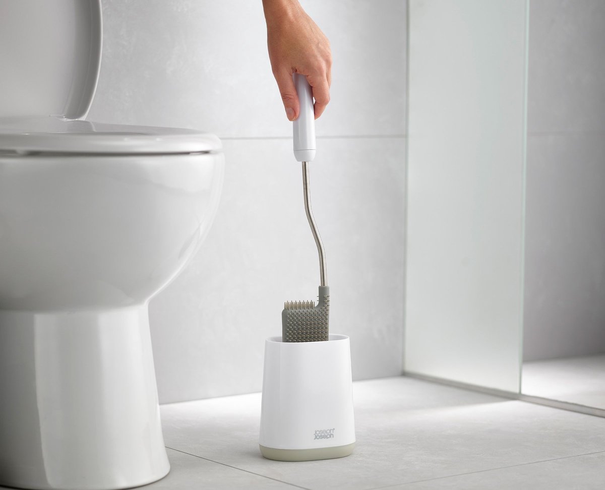 Joseph Joseph Duo Opal - Toiletborstel met Houder Flex Lite - Kunststof - Grijs