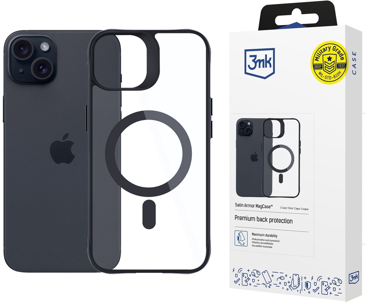 Hoesje voor Apple iPhone 15 Plus - 3mk Satin Armor MagCase