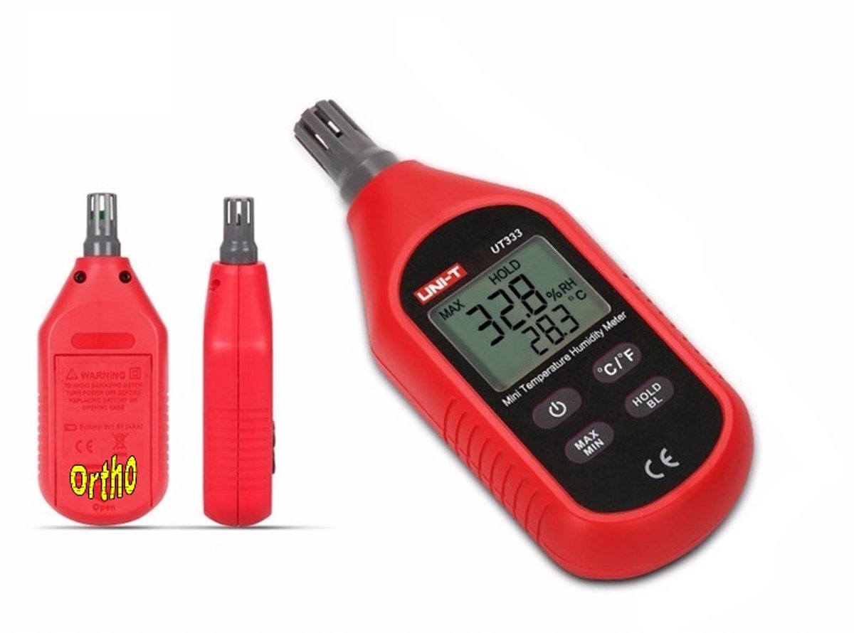 Ortho® - UNI-T Luchtvochtigheidsmeter - Hygrometer - Humiditymeter met Temperatuurmeting