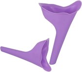 Plastuit voor Vrouwen - 2 stuks - Plastuitje - Herbruikbaar - Flexibel siliconen - Geschikt voor reizen, festival, kamperen, verkeersopstoppingen,wandelen en bergbeklimmen - Paars