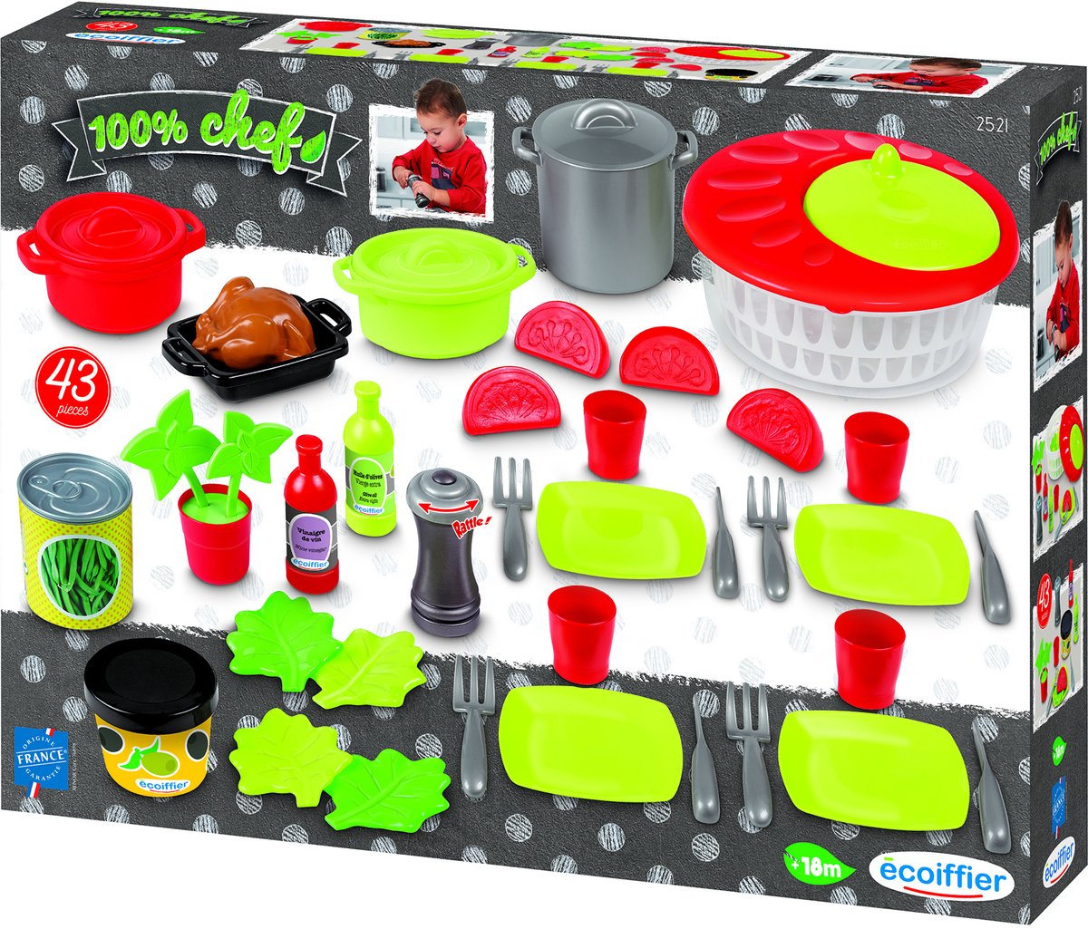 Ecoiffier 100% Chef Keukenset, 43dlg.