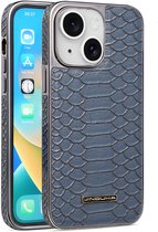 FFO2World × JINDUKA Coque de Luxe en peau de serpent pour iPhone 15 | Bleu royalAbsorbant les chocsAntidérapantSans traces de doigts