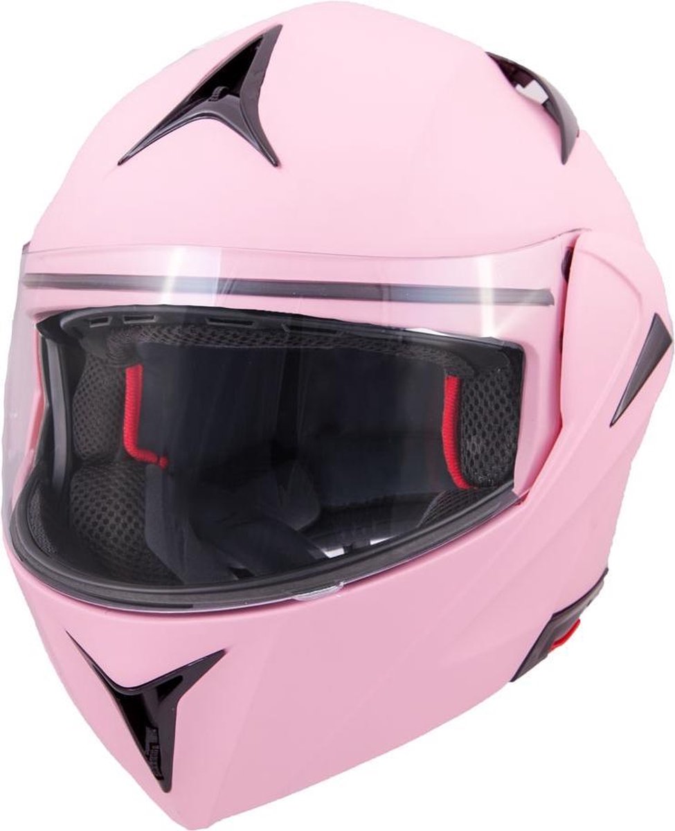 VINZ Lombard Systeemhelm / Flip-up Helm / Motorhelm - Roze | bol.com
