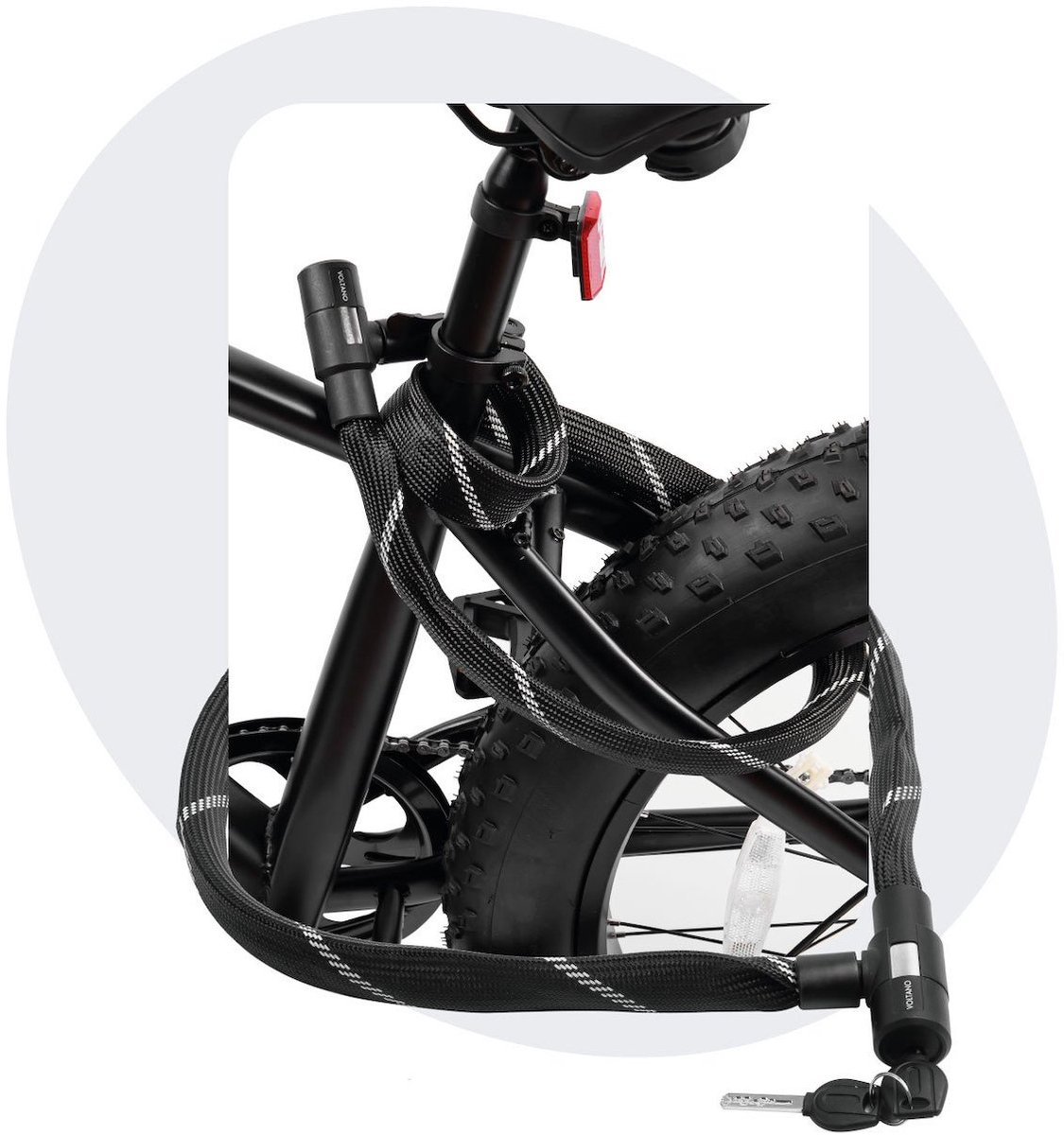 Voltano City Kettingslot - 110CM - 6MM - Nylon Hoes - Fiets / Scooter Ketting Slot - Gehard Staal