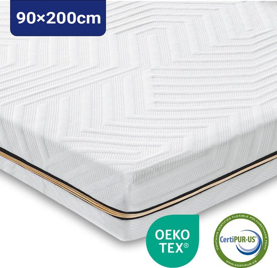 Foto: Bedstory topper topmatras 90x200 7 5 cm dik bamboe koudschuim certipur us gecertificeerd gel matras topdek wasbare hoes met rits ergonomisch design geschikt voor alle slaapposities