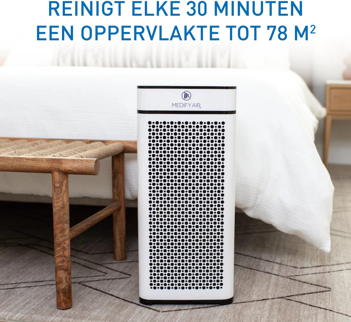 Medify Air MA-40 Luchtreiniger – 288 m³/u Air Purifier – HEPA H13 Filter & Touchscreen – Nachtmodus – Luchtfilter tegen Hooikoorts, Allergieën & Huisstofmijt – Wit — afbeelding 3