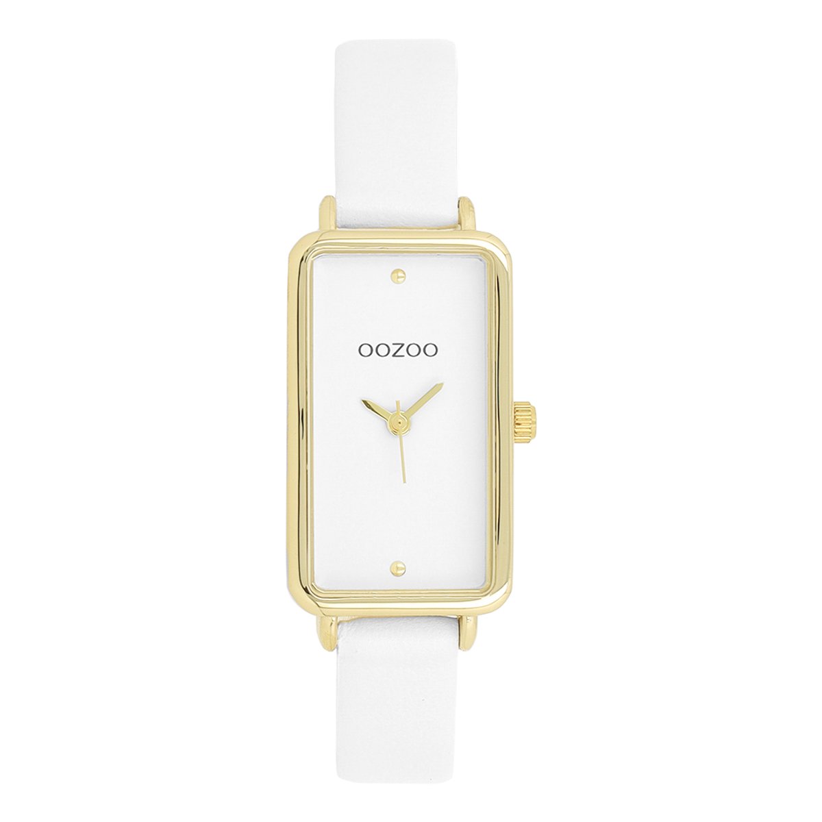 OOZOO Timepieces - Goudkleurige horloge met leren band leren band - C11530