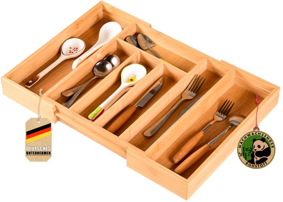Schramm® Besteckkasten aus Bambus für Schubladen
