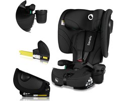 Autostoel met ISOFIX - 1.5 tot 12 jaar (76-150 cm / 9 - 36 kg / Groep 1 2 3) Opvouwbare Autostoeltje - Extra Brede Zijbescherming - 5 Punts Gordel - Lichtgewicht - Top Tether Alarm - Beensteun - Bekerhouder - voor Kind Peuter - Lionelo Nelly i-Size
