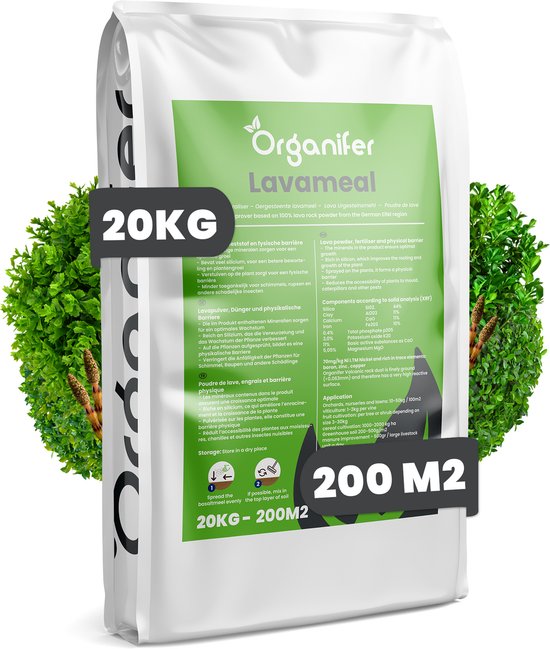 Lavameel uit Eifel Oergesteente (20Kg voor 200m2) Organifer