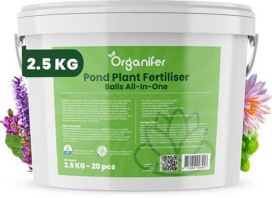 EM Vijverballen met plantvoeding (20 stuks – voor 1 jaar plantvoeding) Voor gezonde en weerbare Vijverplanten - Organifer