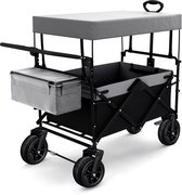 Bol.com Lugia Bolderkar met dak - Strand Bolderkar - Verwijderbare Zonnescherm - Opvouwbaar - 100KG Draagkracht - Opbergvak - Ex... aanbieding