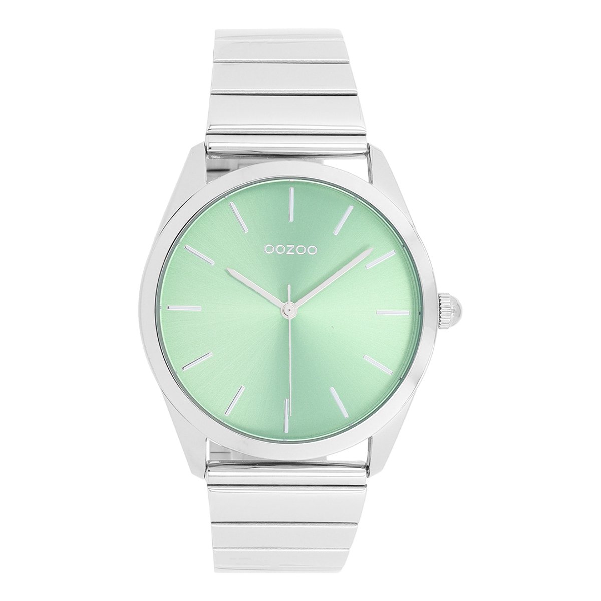 OOZOO Timepieces - Zilverkleurige horloge met roestvrijstalen armband roestvrijstalen armband - C11516