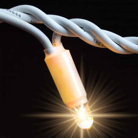 Éclairage icicle connectable | à partir de 3 mètres | 114 LED | blanc chaud avec scintillement | cordon blanc | caoutchouc