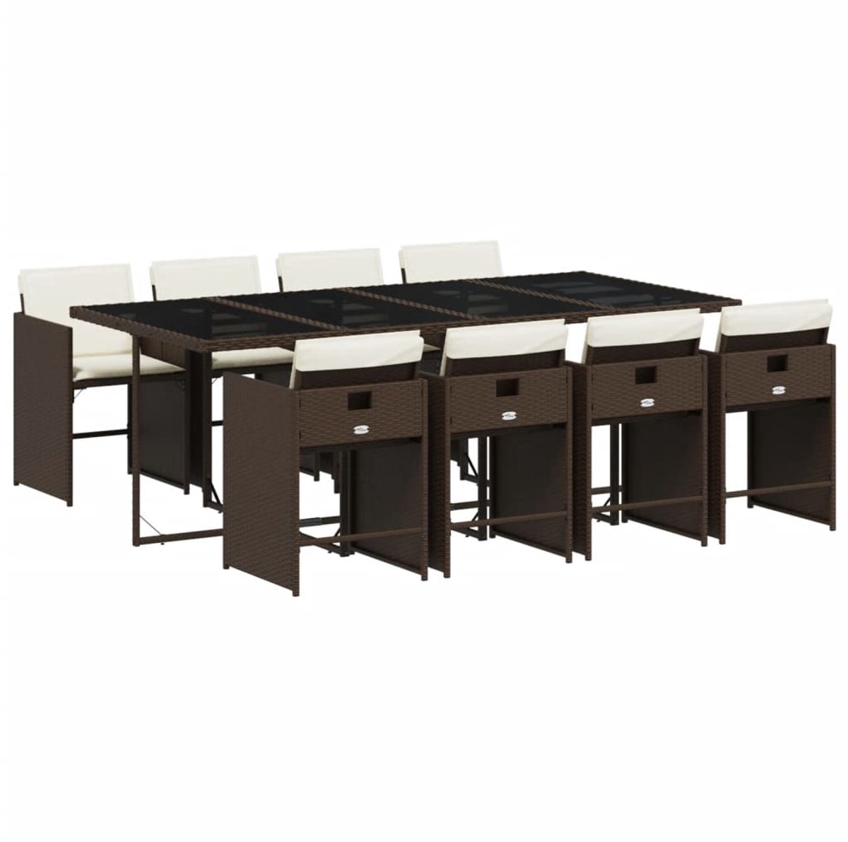 The Living Store 9-delige Tuinset met kussens poly rattan bruin - Tuinmeubel - Tuinset - Lounge Set - Buitendining - Ratan Meubel The Living Store 9-delige Tuinset met kussens poly rattan bruin - Tuinmeubel - Tuinset - Lounge Set - Buitendining - Ratan Meubel - Image 1