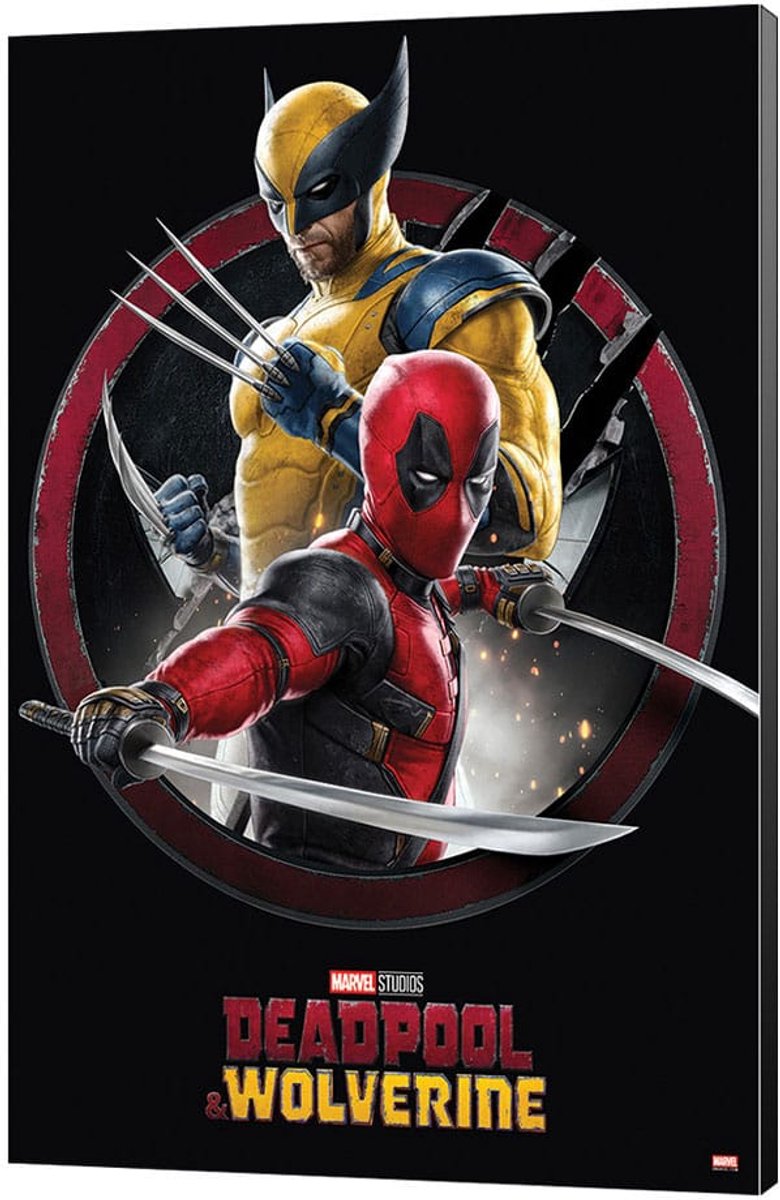 Semic Marvel Wooden Wall Art Deadpool & Wolverine 01 Action 35 x 50 cm Poster & Wallscrolls