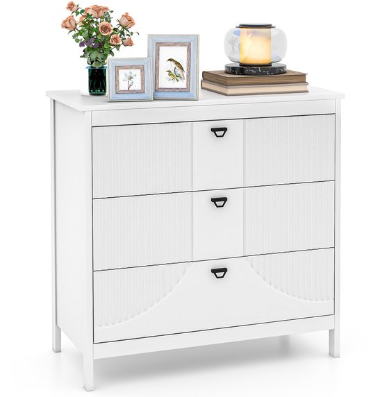 COSTWAY Commode met laden, dressoir hout, ladekast voor