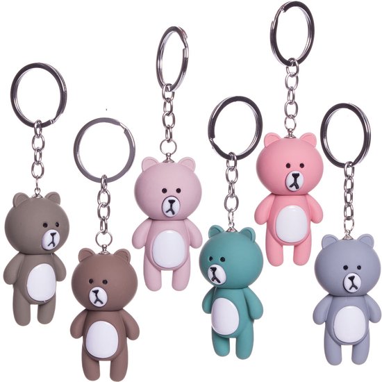 Yishamei 20 Stuks Dierensleutelhangers - Cartoon Zaksleutel Hanger, Siliconen Sleutelhanger voor Kinderen, Kinderfeest Cadeautje voor Jongens en