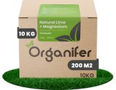 Kalk Korrel meststof verrijkt met magnesium (10Kg - Voor 200m2) voor dieper bladgroen (+PH) Speciaal voor gazon, Perken, Moestuin en openbaar groen - Organifer