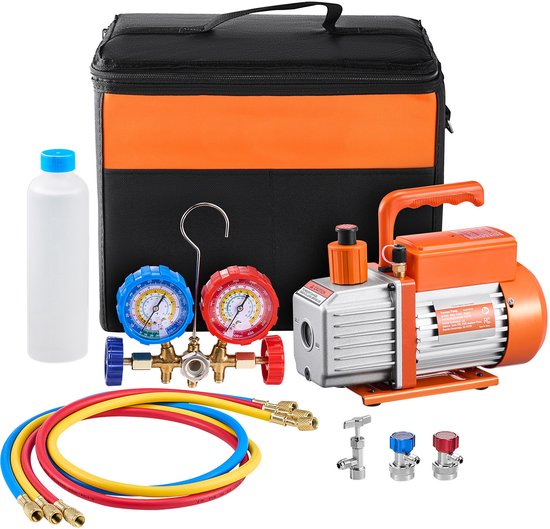 Mophorn 3CFM Vacuümpomp met 1,5 gallon vacuümkamer, koelkast vacuümpomp met vacuümkamer, airconditioning vacuümpomp met vacuümmeter r32 r410a r134a Mophorn 3CFM Vacuümpomp met 1,5 gallon vacuümkamer, koelkast vacuümpomp met vacuümkamer, airconditioning vacuümpomp met vacuümmeter r32 r410a r134a