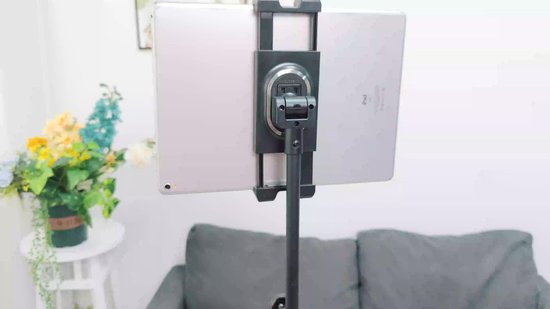unho Driepoot Tablet Vloerstandaard - Draagbare Telefoon Driepoot Standaard - In Hoogte Verstelbaar Vernieuwd 360° - Houder voor Ipad Pro 12.9 Air Mini Alle Telefoons en Tablets binnen 4.5-12.9 Inch