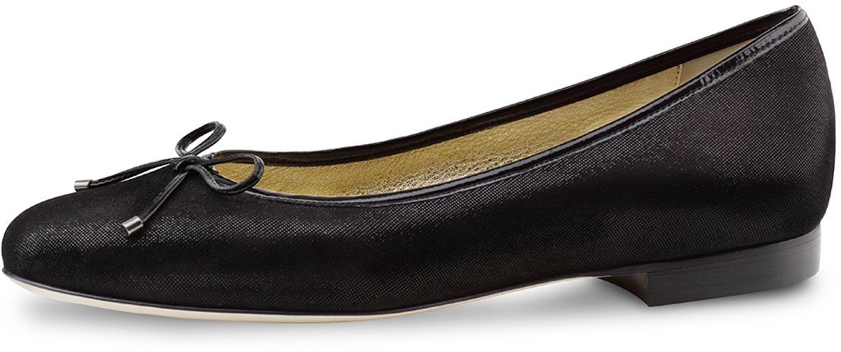 Werner Kern Minu Ballerina's voor Dames - Klassieke Ballerina Schoenen - Glanzend zwart suède - Instappers met Strikje - Damesschoenen Zwart - Werner Kern Ballerinas - Zwart - 42.5