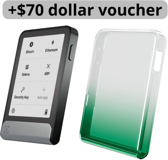 Ledger Flex + $70 Bitcoin Voucher + Beschermhoes Groen - Hardware Wallet - Wallet voor Bitcoin, Ethereum en vele andere crypto