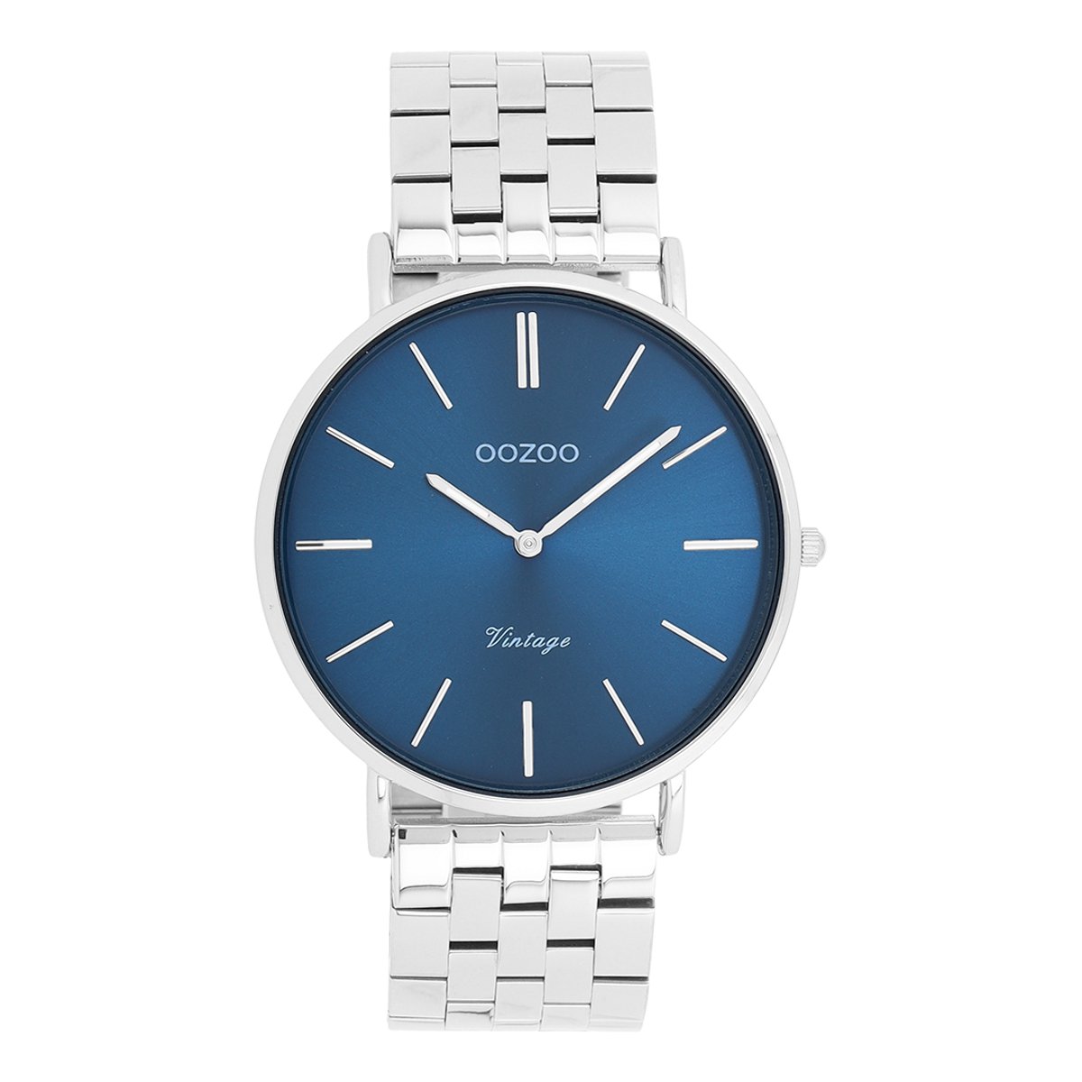 OOZOO Vintage series - Zilverkleurige horloge met roestvrijstalen armband roestvrijstalen armband - C20401