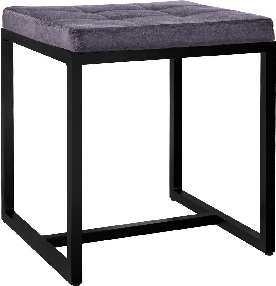 CLP Barci kruk met bekleding en zwart ijzeren frame Fluweel/donkergrijs