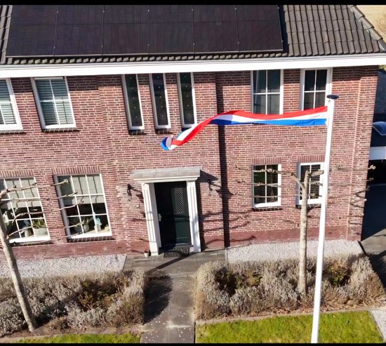 Premium hollandais de qualité supérieure 300 cm. Fanion rouge blanc bleu Nederland, fanion de bienvenue en version 100% silencieuse!