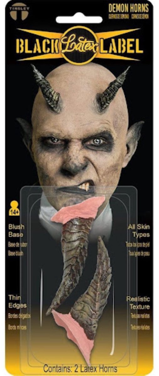 Partychimp Duivel Hoorns Zwart Nep Wond voor bij Halloween Kostuum Volwassenen - Latex